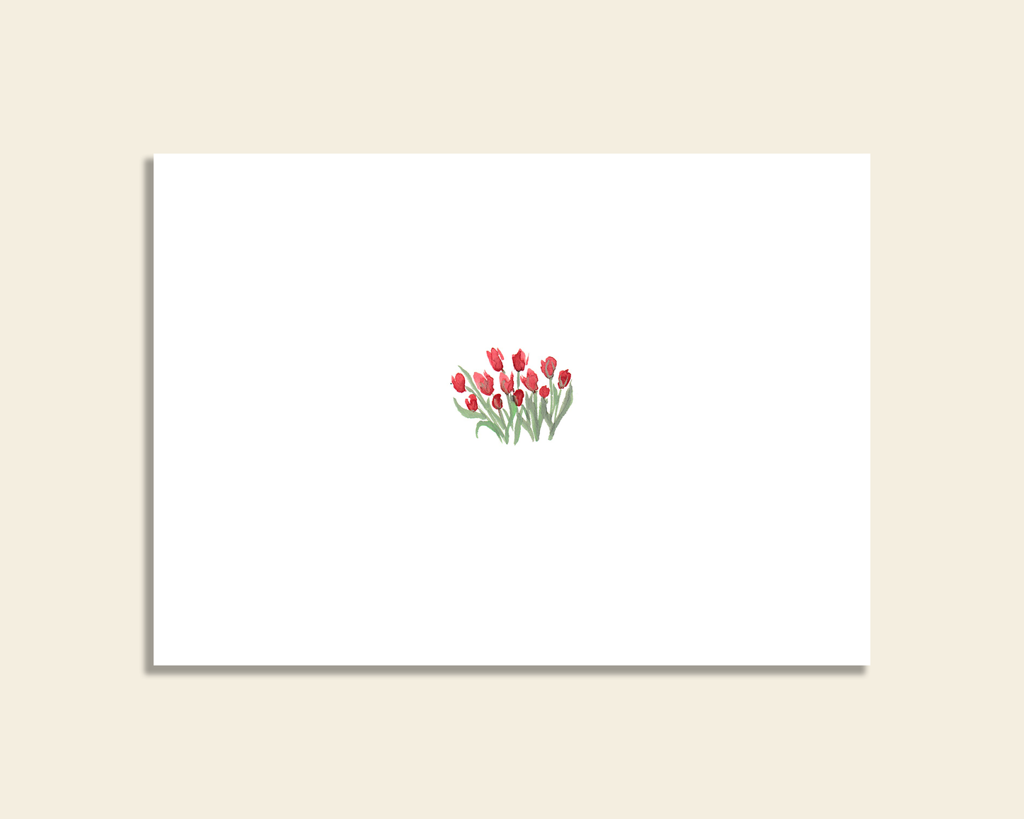 Watercolor Tulips Blank Notecard